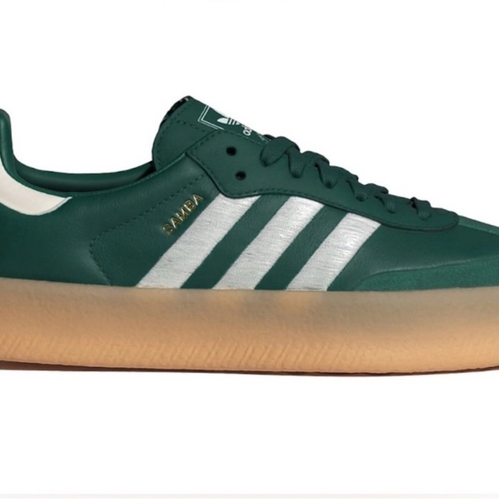 adidas Samba Green Sneakers with White Stripes
